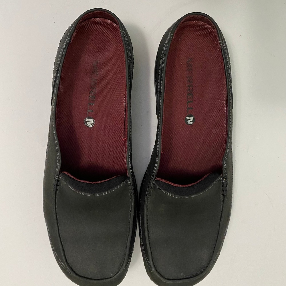Merrell Mules Women Size 8 Black Leather Commuter Slip On Casual Comfort Shoes - Picture 5 of 7